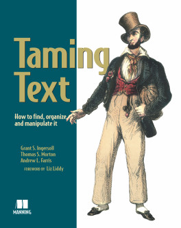 Taming Text book cover